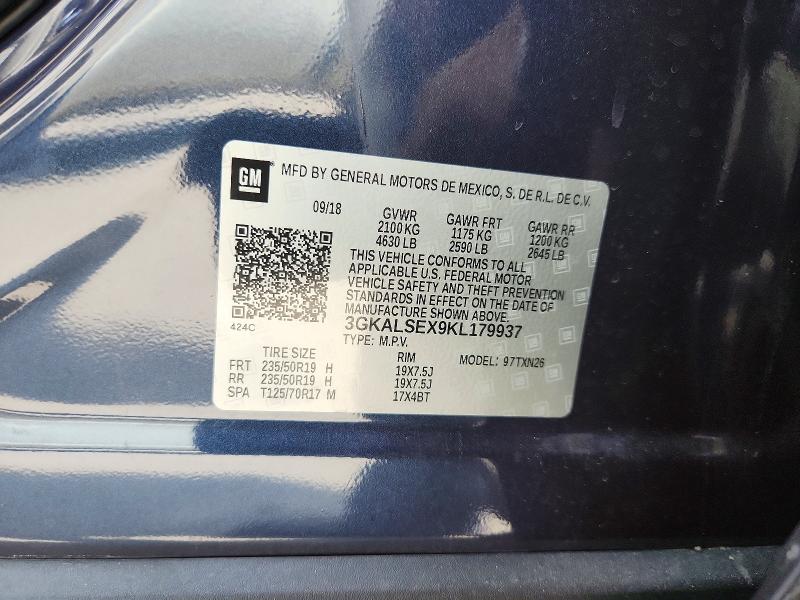 2019 Gmc Terrain მანქანა იყიდება აუქციონზე, vin: 3GKALSEX9KL179937, აუქციონის ნომერი: 62449346