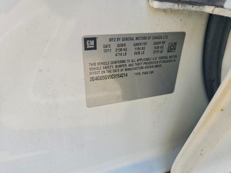 2012 Buick Regal მანქანა იყიდება აუქციონზე, vin: 2G4GU5GV9C9154214, აუქციონის ნომერი: 63349836