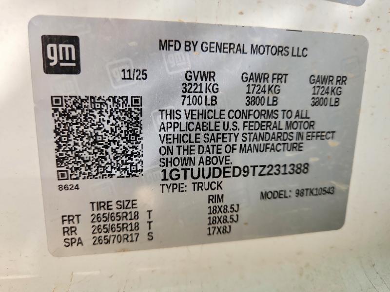 Продажа на аукционе авто 2026 Gmc Sierra, vin: 1GTUUDED9TZ231388, номер лота: 59999446