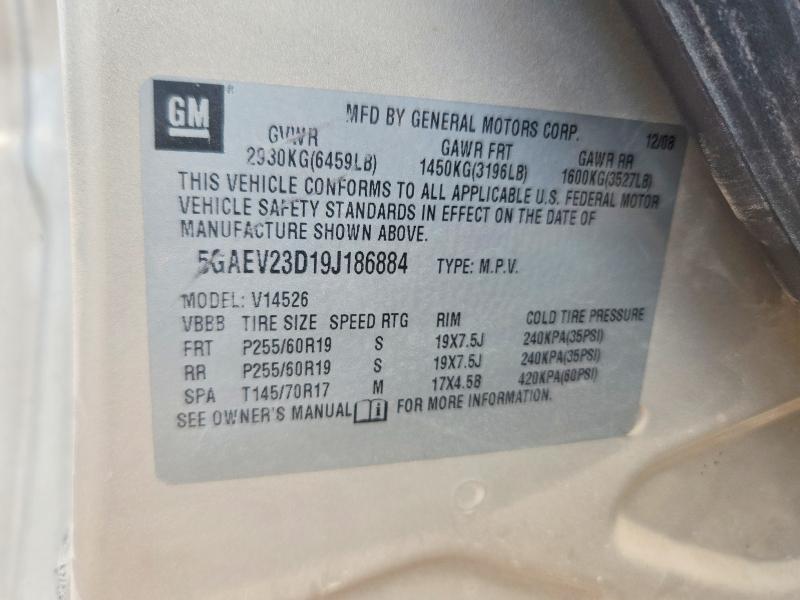 60183096 :رقم المزاد ، 5GAEV23D19J186884 vin ، 2009 Buick Enclave مزاد بيع