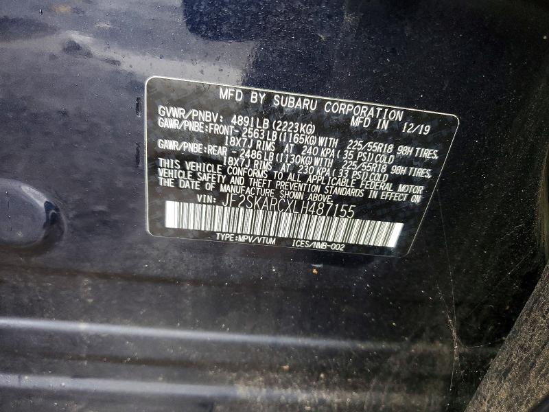 59608896 :رقم المزاد ، JF2SKARCXLH487155 vin ، 2020 Subaru Forester مزاد بيع
