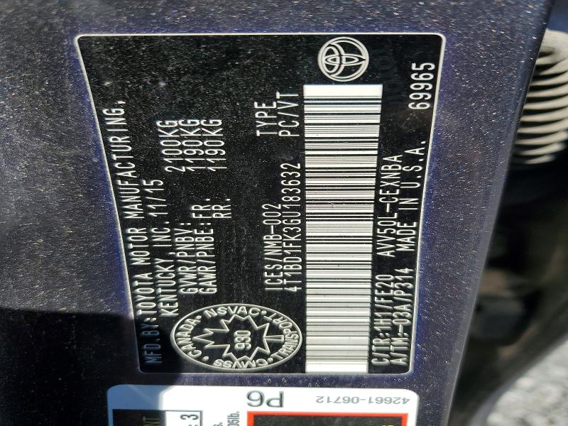 61764196 :رقم المزاد ، 4T1BD1FK3GU183632 vin ، 2016 Toyota Camry Hybrid مزاد بيع
