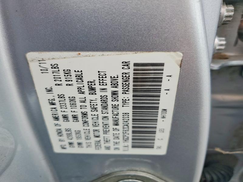 60712206 :رقم المزاد ، 1HGCP2F62CA042038 vin ، 2012 Honda Accord مزاد بيع