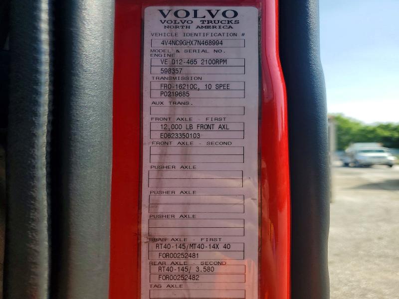 Продажа на аукционе авто 2007 Volvo Vn, vin: 4V4NC9GHX7N468994, номер лота: 59686486