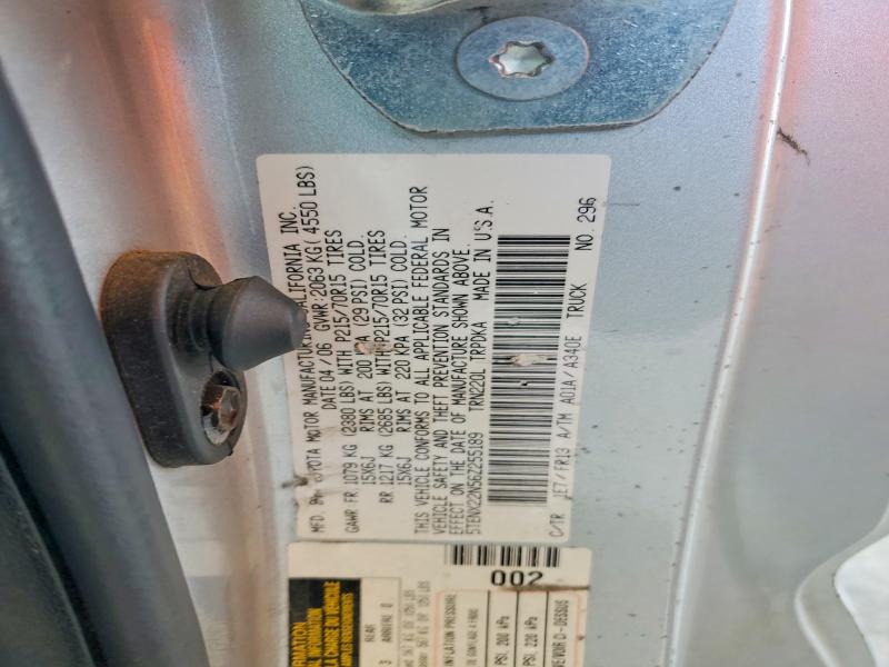 60132986 :رقم المزاد ، 5TENX22N56Z255189 vin ، 2006 Toyota Tacoma مزاد بيع