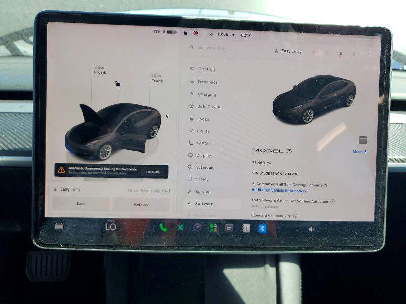 Продаж на аукціоні авто 2022 Tesla Model 3, vin: 5YJ3E1EA9NF294206, номер лоту: 58263946