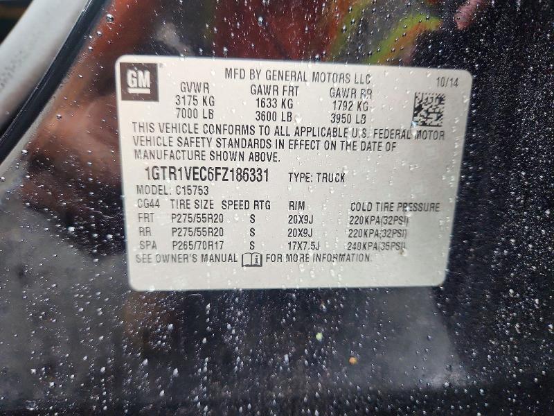 Продаж на аукціоні авто 2015 Gmc Sierra, vin: 1GTR1VEC6FZ186331, номер лоту: 62066616