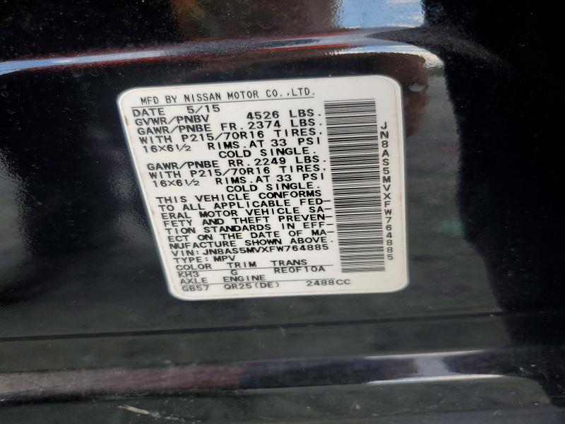 Aukcja sprzedaży 2015 Nissan Rogue Select, vin: JN8AS5MVXFW764885, numer aukcji: 60325846