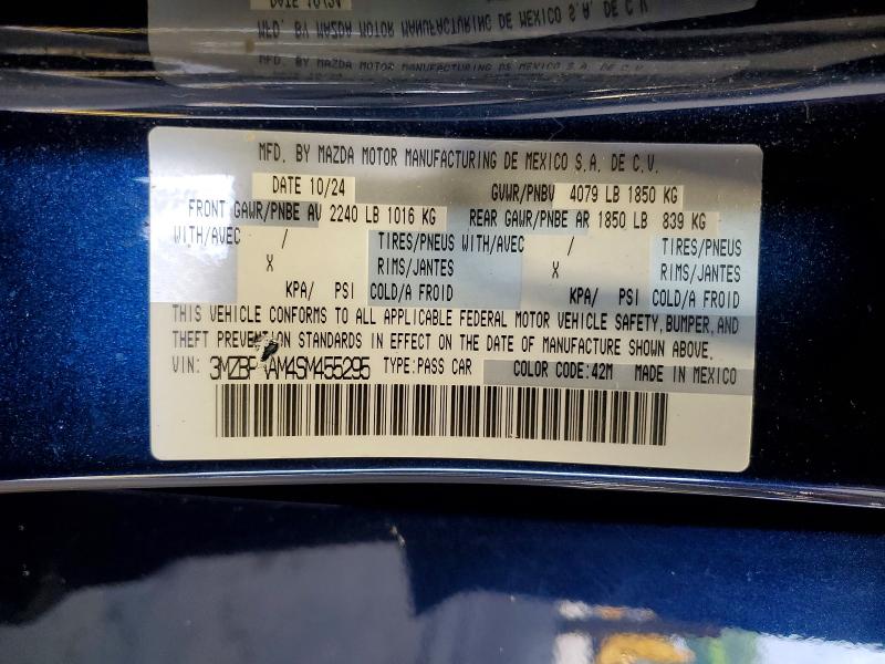 Продаж на аукціоні авто 2025 Mazda 3, vin: 3MZBPAAM4SM455295, номер лоту: 60169176