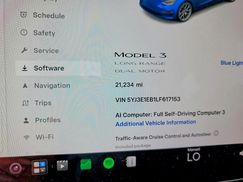 2020 Tesla Model 3 მანქანა იყიდება აუქციონზე, vin: 5YJ3E1EB1LF617153, აუქციონის ნომერი: 57896366