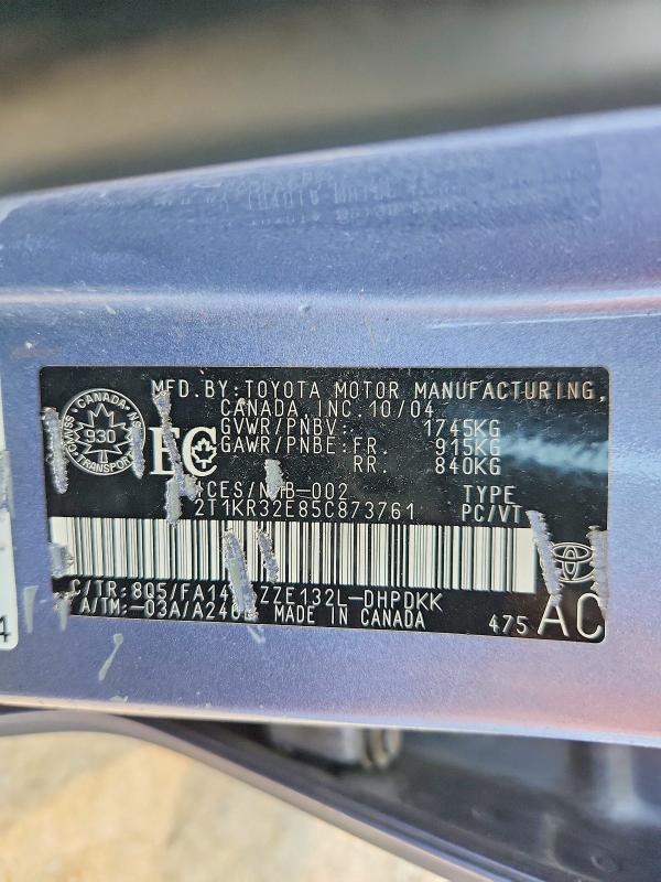 Продаж на аукціоні авто 2005 Toyota Matrix, vin: 2T1KR32E85C873761, номер лоту: 61930796