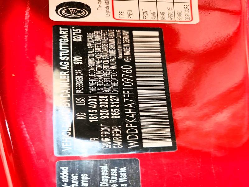 61105796 :رقم المزاد ، WDDPK4HA7FF109760 vin ، 2015 Mercedes-benz Slk مزاد بيع