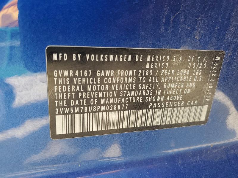 2023 Volkswagen Jetta მანქანა იყიდება აუქციონზე, vin: 3VW5M7BU8PM028877, აუქციონის ნომერი: 59281336