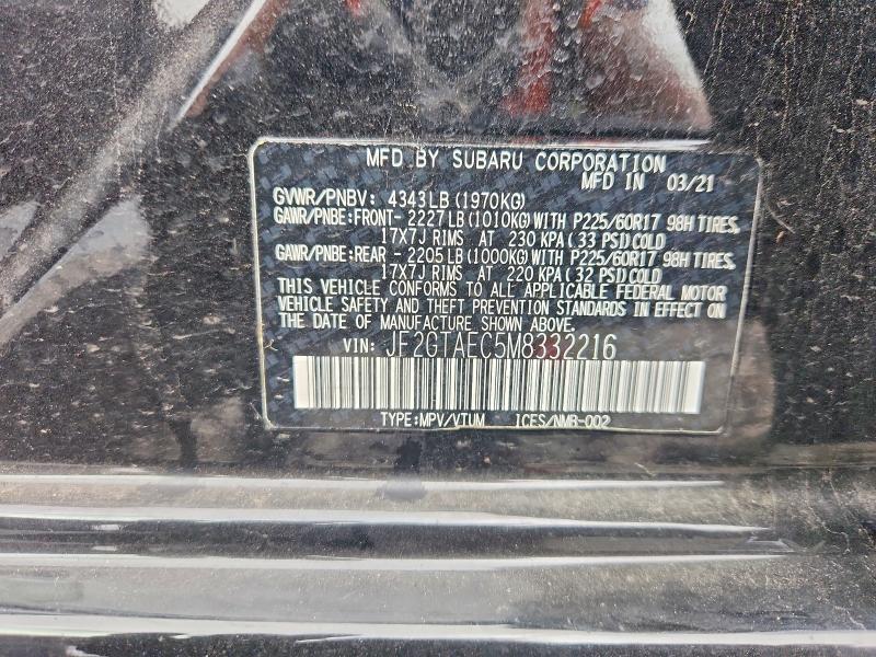 Продажа на аукционе авто 2021 Subaru Crosstrek, vin: JF2GTAEC5M8332216, номер лота: 62586246