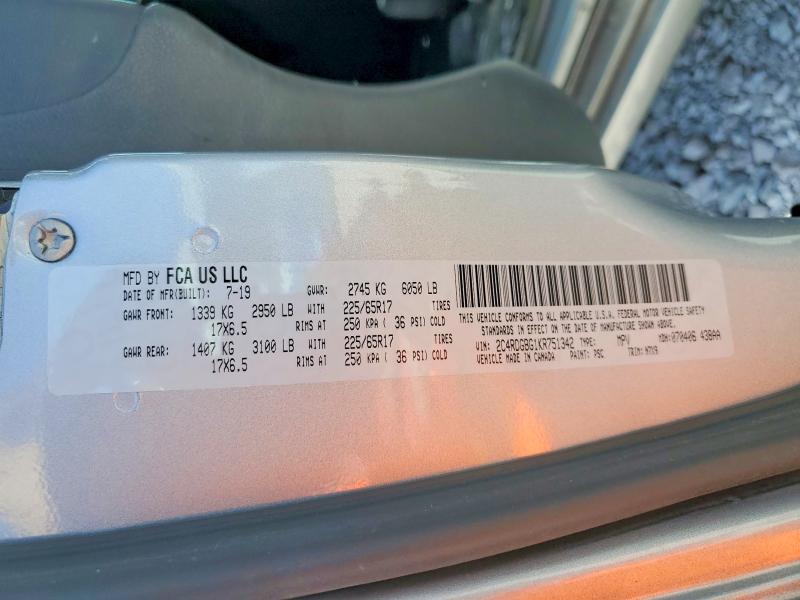 60848396 :رقم المزاد ، 2C4RDGBG1KR751342 vin ، 2019 Dodge Grand Caravan مزاد بيع