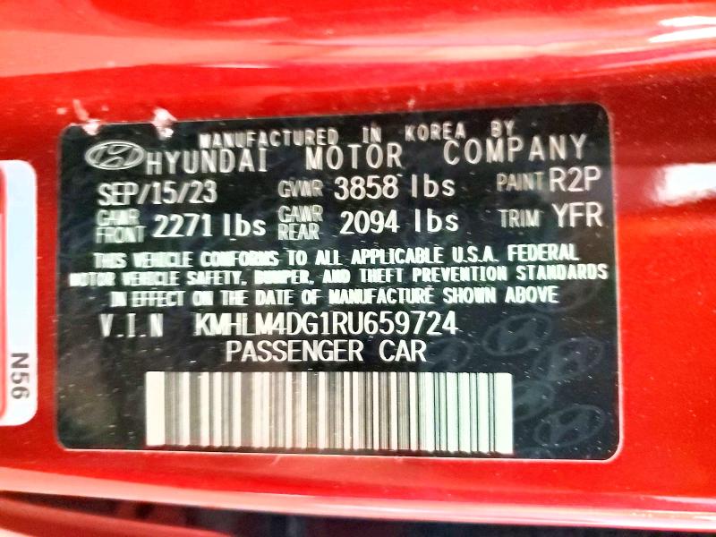 2024 Hyundai Elantra მანქანა იყიდება აუქციონზე, vin: KMHLM4DG1RU659724, აუქციონის ნომერი: 59401066