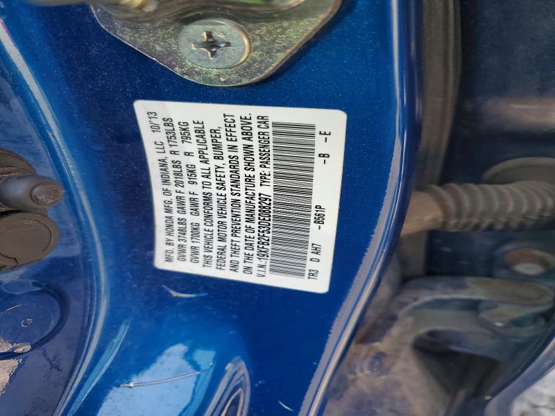 Продаж на аукціоні авто 2013 Honda Civic, vin: 19XFB2F53DE088297, номер лоту: 62763666