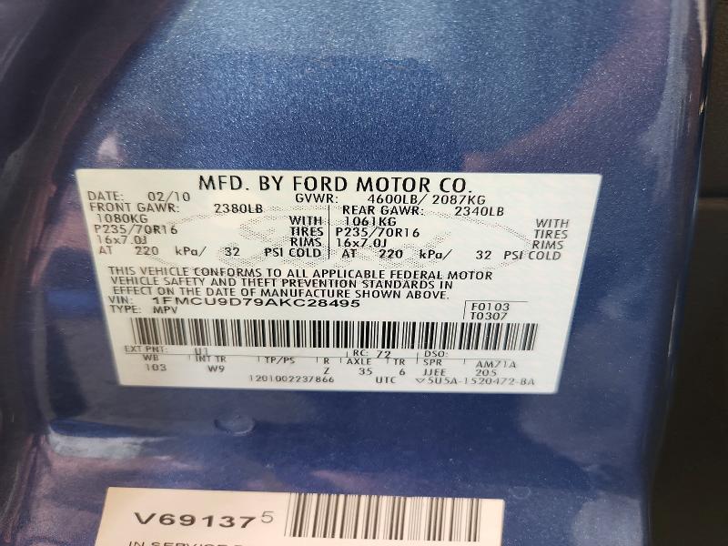 Продаж на аукціоні авто 2010 Ford Escape, vin: 1FMCU9D79AKC28495, номер лоту: 60287516