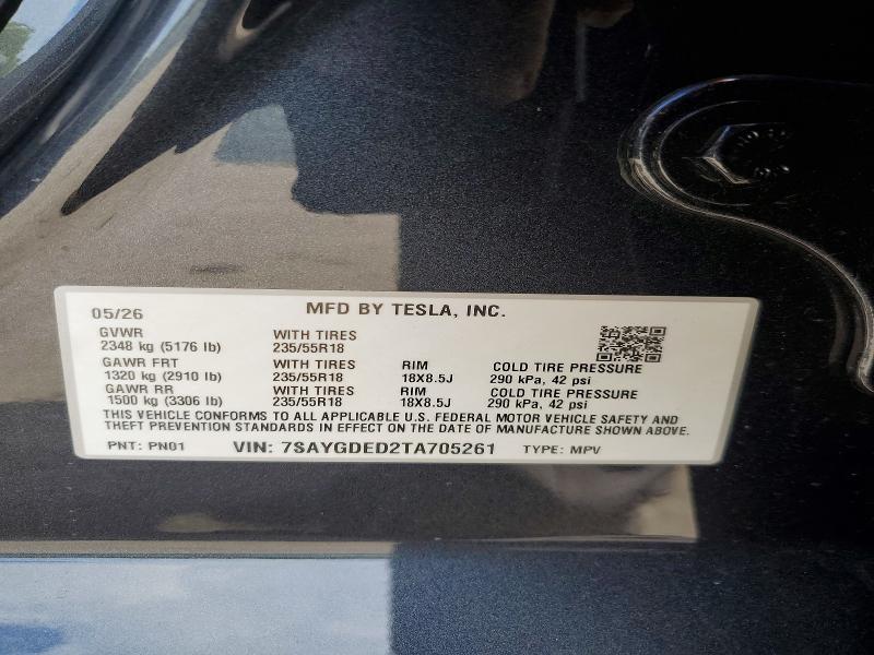 Продаж на аукціоні авто 2026 Tesla Model Y, vin: 7SAYGDED2TA705261, номер лоту: 62681656