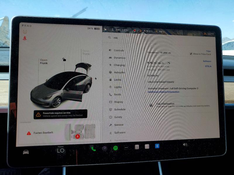 Продажа на аукционе авто 2019 Tesla Model 3, vin: 5YJ3E1EB4KF390412, номер лота: 59768416