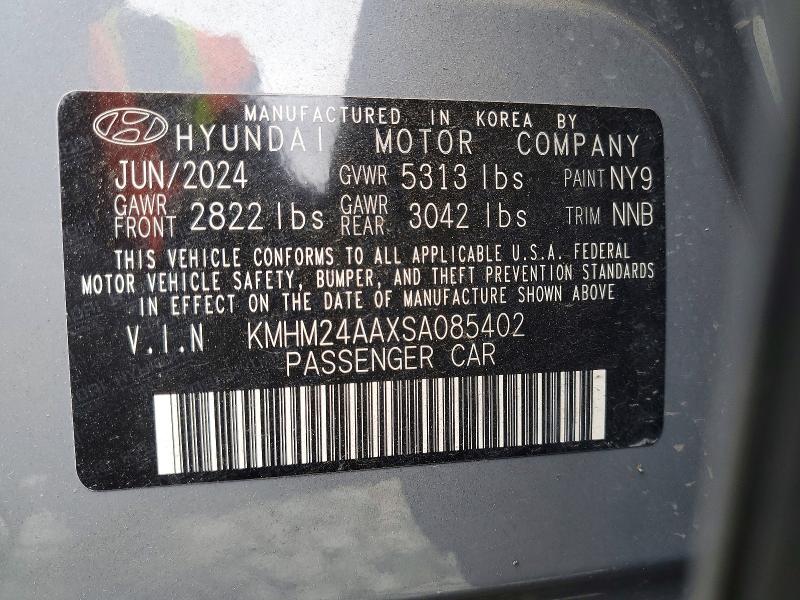 Продаж на аукціоні авто 2025 Hyundai Ioniq 6, vin: KMHM24AAXSA085402, номер лоту: 59925936