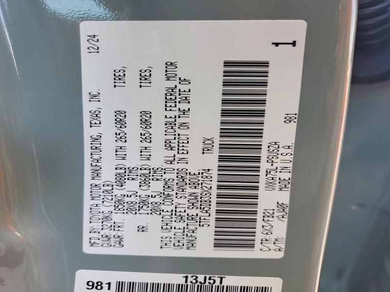 Aukcja sprzedaży 2025 Toyota Tundra, vin: 5TFLA5DB3SX271874, numer aukcji: 59031156