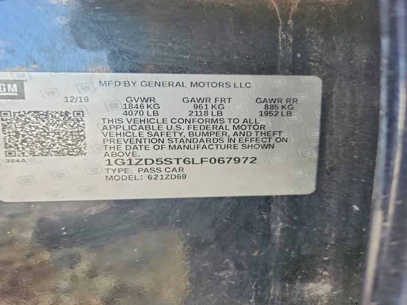 Продаж на аукціоні авто 2020 Chevrolet Malibu, vin: 1G1ZD5ST6LF067972, номер лоту: 61343116