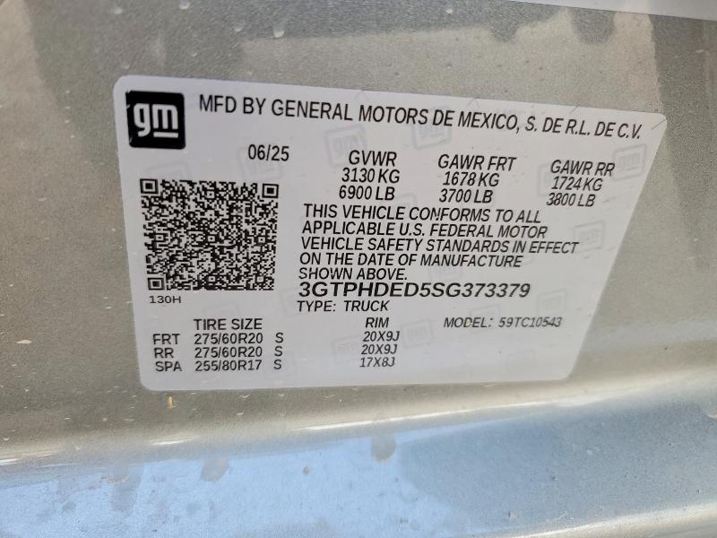 Aukcja sprzedaży 2025 Gmc Sierra, vin: 3GTPHDED5SG373379, numer aukcji: 59893936