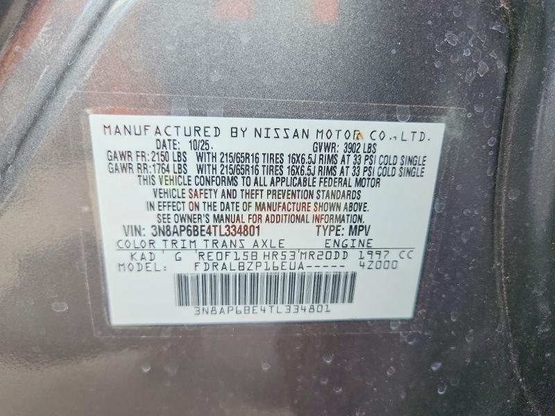 Продаж на аукціоні авто 2026 Nissan Kicks, vin: 3N8AP6BE4TL334801, номер лоту: 59682446