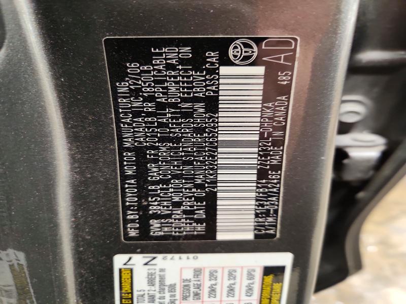 2007 Toyota Matrix მანქანა იყიდება აუქციონზე, vin: 2T1KR32E27C652952, აუქციონის ნომერი: 63567236