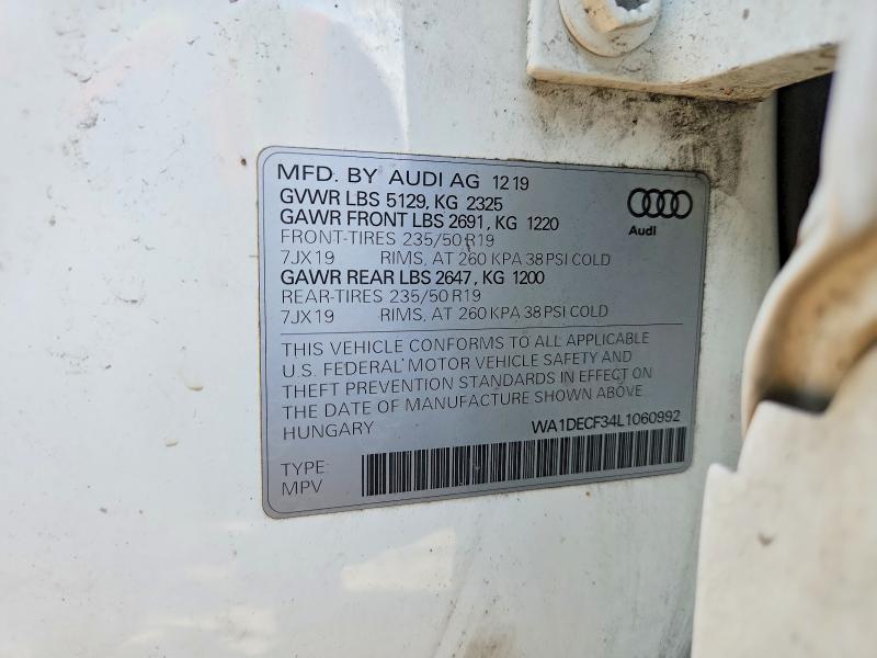 Aukcja sprzedaży 2020 Audi Q3, vin: WA1DECF34L1060992, numer aukcji: 62676956