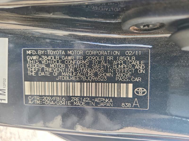 Aukcja sprzedaży 2011 Toyota Corolla, vin: JTDBU4EE7BJ096523, numer aukcji: 62321756
