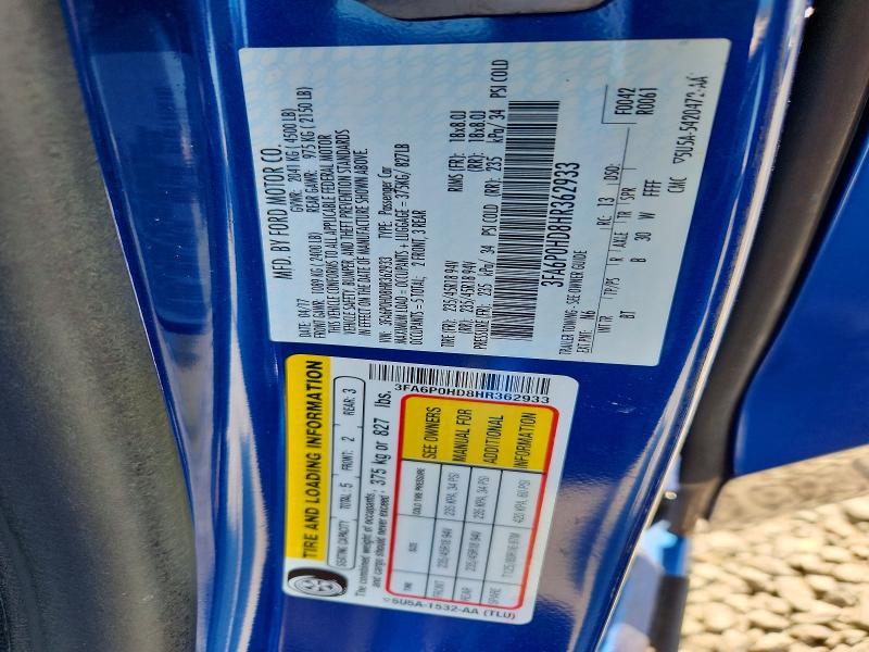 Aukcja sprzedaży 2017 Ford Fusion, vin: 3FA6P0HD8HR362933, numer aukcji: 61067066