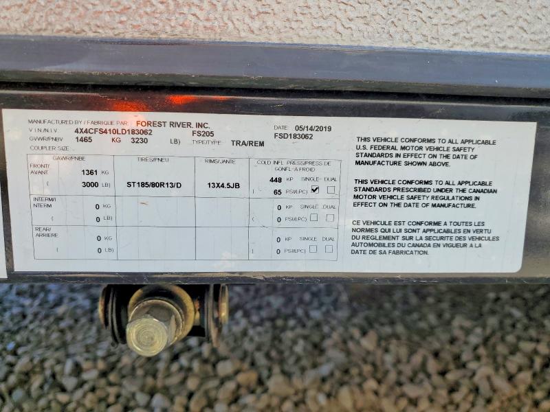 Продаж на аукціоні авто 2020 Forest River Flagstaff Camping Trailer, vin: 4X4CFS410LD183062, номер лоту: 61734006