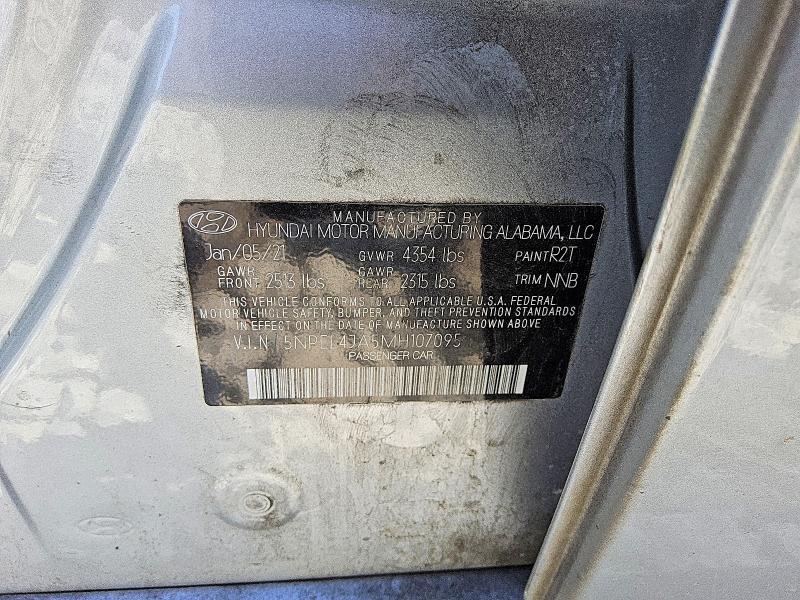 Aukcja sprzedaży 2021 Hyundai Sonata, vin: 5NPEL4JA5MH107095, numer aukcji: 60386896