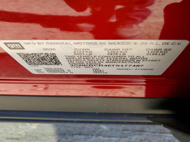 60882736 :رقم المزاد ، 3GNKBCR46TS177487 vin ، 2026 Chevrolet Blazer مزاد بيع