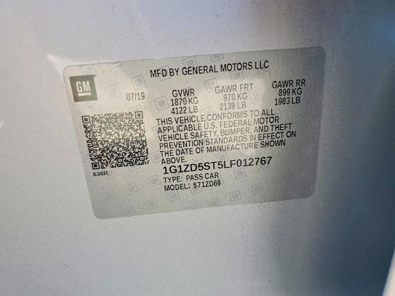 Aukcja sprzedaży 2020 Chevrolet Malibu, vin: 1G1ZD5ST5LF012767, numer aukcji: 62429566