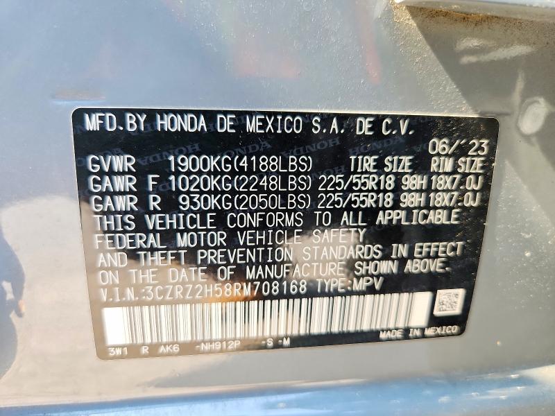 Продажа на аукционе авто 2024 Honda Hr-v, vin: 3CZRZ2H58RM708168, номер лота: 62952186