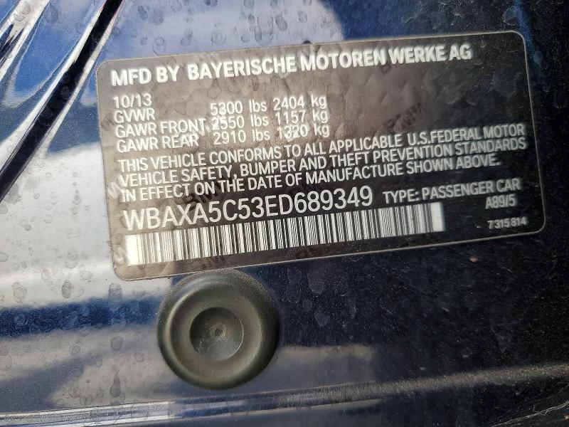 Продажа на аукционе авто 2014 Bmw 535, vin: WBAXA5C53ED689349, номер лота: 59811036