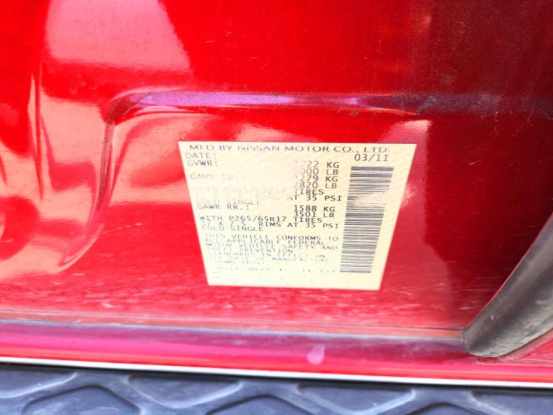 59710596 :رقم المزاد ، 5N1AR1NN4BC623610 vin ، 2011 Nissan Pathfinder مزاد بيع