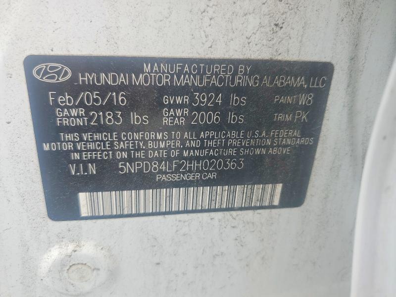 Продажа на аукционе авто 2017 Hyundai Elantra, vin: 5NPD84LF2HH020363, номер лота: 59336006