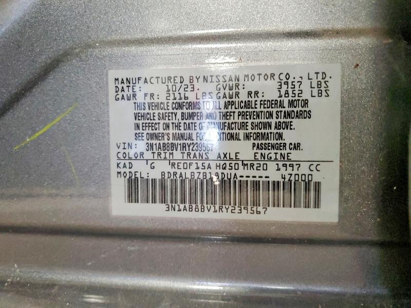 Aukcja sprzedaży 2024 Nissan Sentra, vin: 3N1AB8BV1RY239567, numer aukcji: 62332056