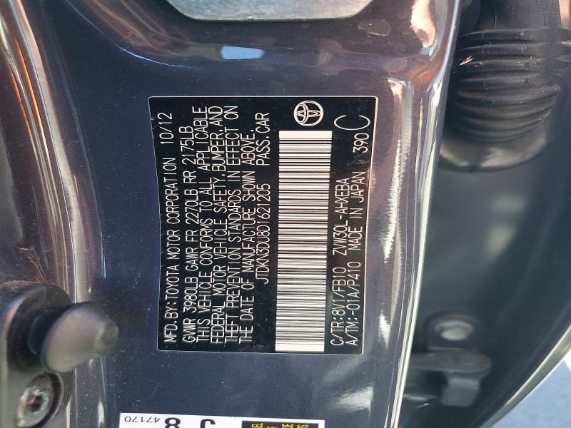 59713626 :رقم المزاد ، JTDKN3DU8D1621205 vin ، 2013 Toyota Prius مزاد بيع