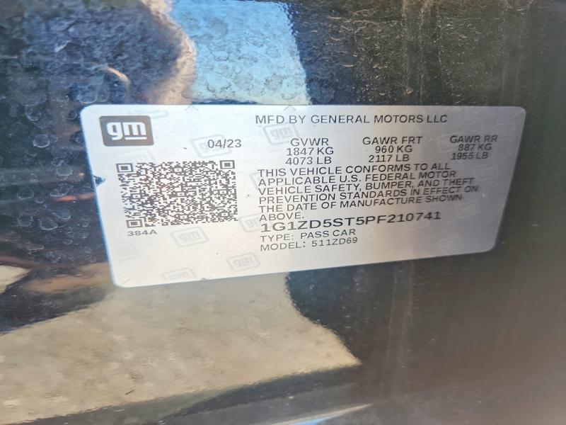Aukcja sprzedaży 2023 Chevrolet Malibu, vin: 1G1ZD5ST5PF210741, numer aukcji: 58834476
