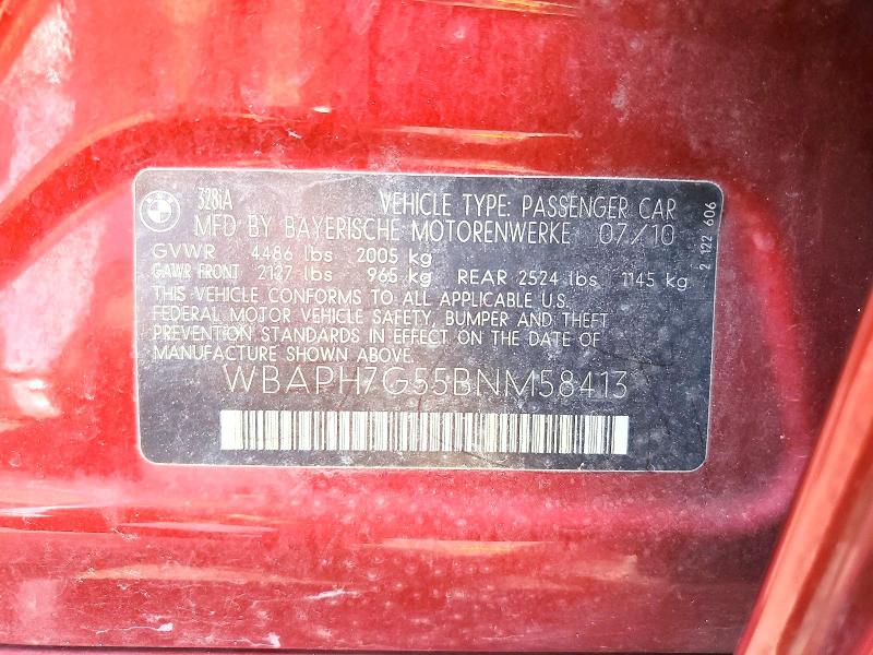 2011 Bmw 328 მანქანა იყიდება აუქციონზე, vin: WBAPH7G55BNM58413, აუქციონის ნომერი: 60228736