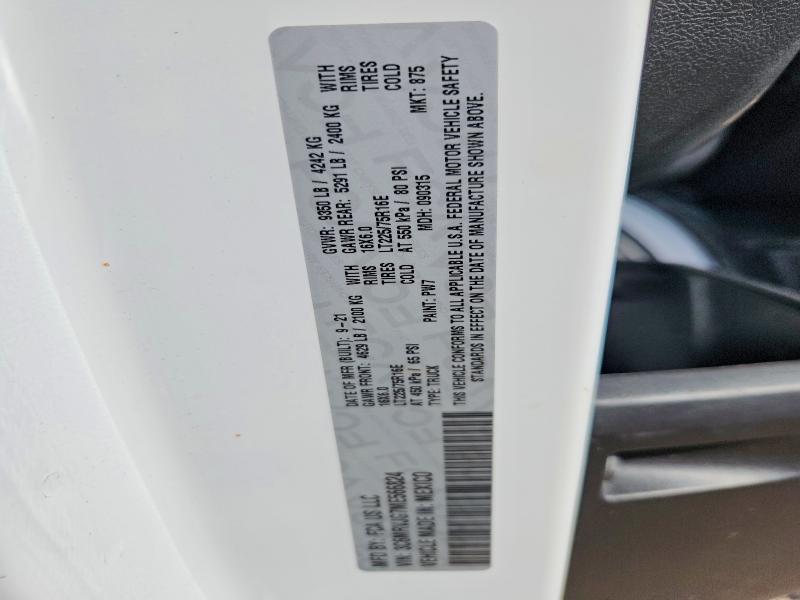 60752906 :رقم المزاد ، 3C6MRVJG7ME566824 vin ، 2021 Ram Promaster 3500 مزاد بيع