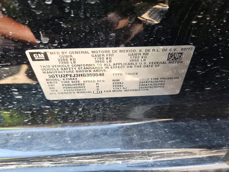 Aukcja sprzedaży 2017 Gmc Sierra, vin: 3GTU2PEJ3HG359548, numer aukcji: 63021786