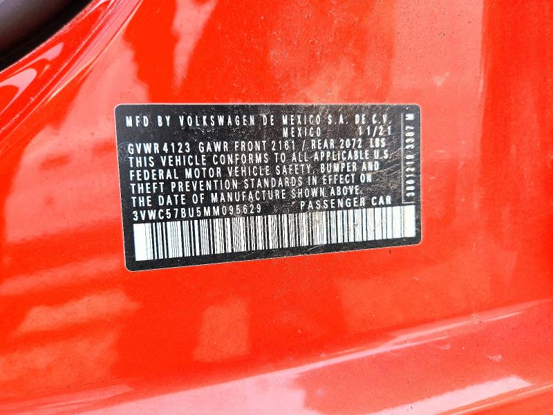 Aukcja sprzedaży 2021 Volkswagen Jetta, vin: 3VWC57BU5MM095629, numer aukcji: 62706356