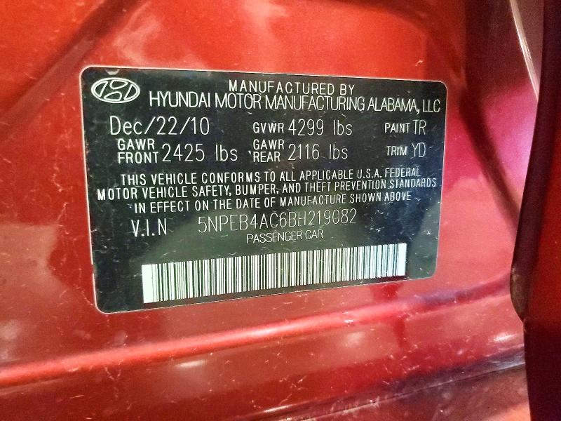 Aukcja sprzedaży 2011 Hyundai Sonata, vin: 5NPEB4AC6BH219082, numer aukcji: 59682676