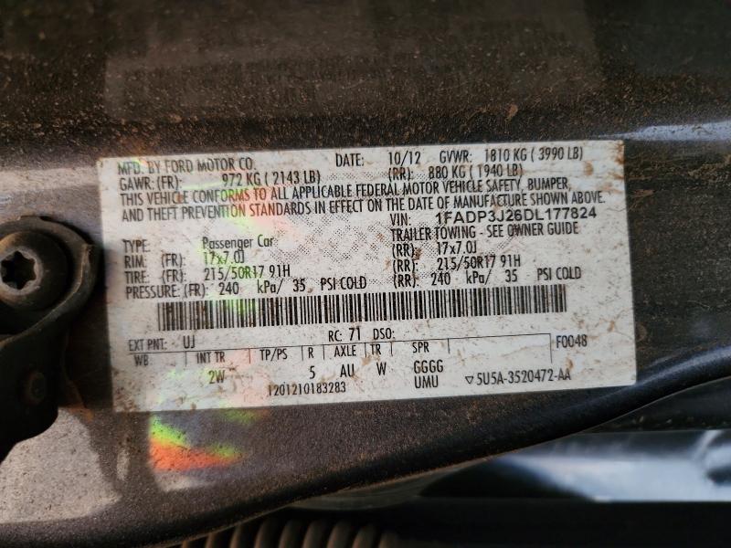 2013 Ford Focus მანქანა იყიდება აუქციონზე, vin: 1FADP3J26DL177824, აუქციონის ნომერი: 62532936
